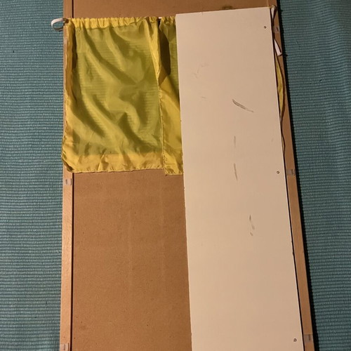 Used puppet theater with wear and missing support side