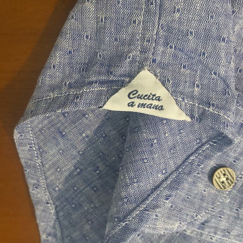 Fusaro Antonio 100% linen shirt with mandarin collar, like new