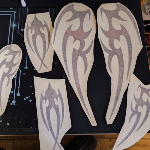 Tribal vinyl decals for motorcycles new, red and black
