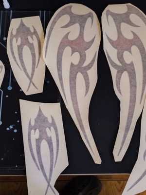 Tribal vinyl decals for motorcycles new, red and black