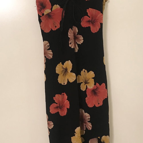 Veloudakis dress used with flowers and thin strap, black