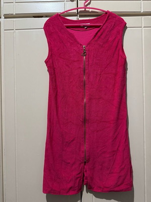 Amelie women's terry beach dress like new, fuchsia, size L