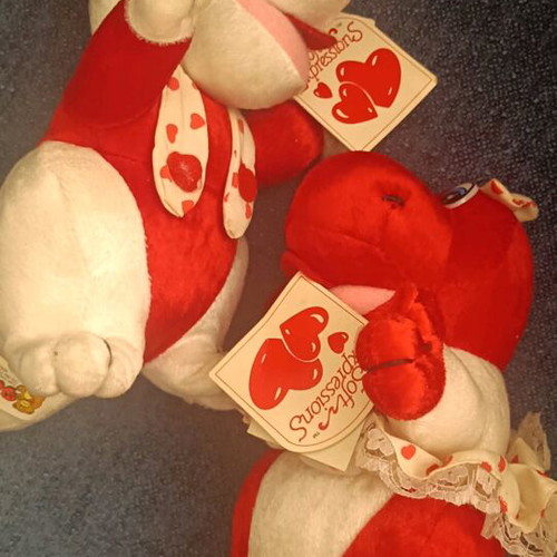 Soft Expressions by Dan Dee vintage plush hippos set of 2 new