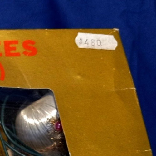 Vintage satin Christmas lights with box and drachma price