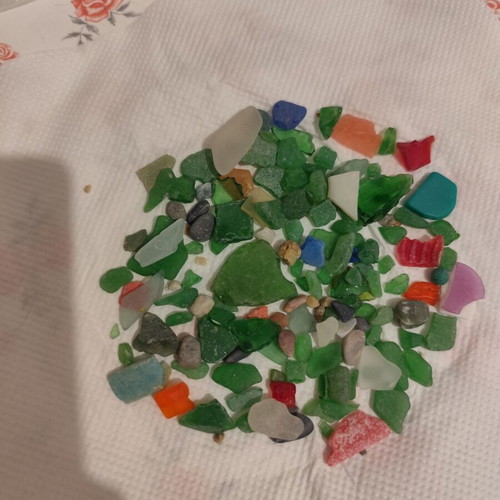 Large sea glass collection with rare colors