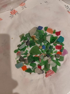 Large sea glass collection with rare colors