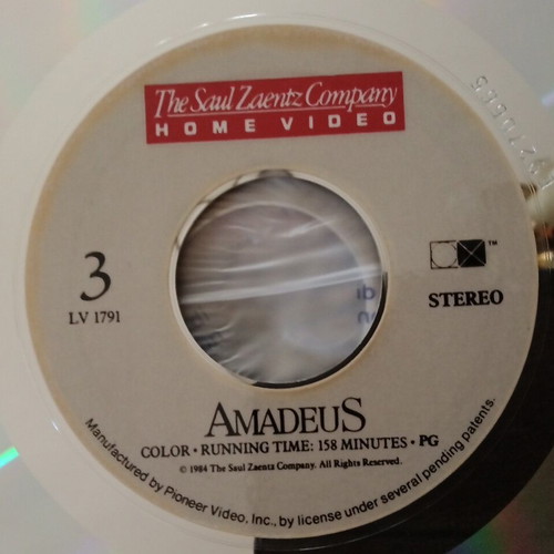 Amadeus 1984 LaserDisc like new, drama