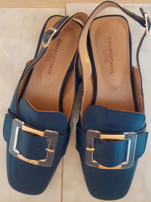 Chaniotakis leather ballerinas blue, like new