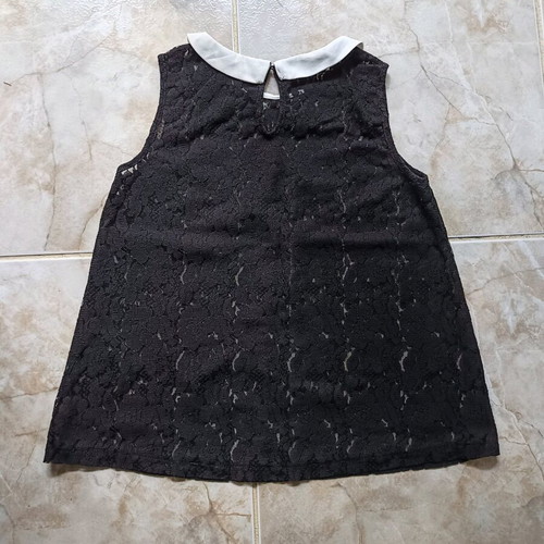 Tally Weijl sleeveless blouse used, lace, black and white, size S