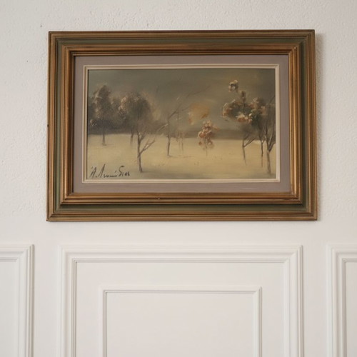 Apostolos Lefkadios Winter Landscape painting like new