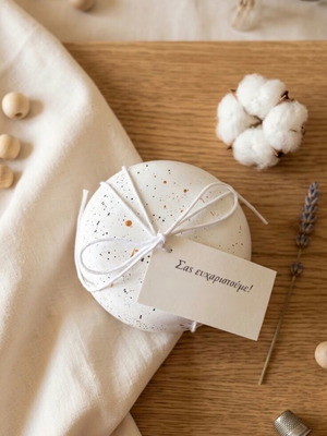 Macaron handmade favors new with minimal black and silver speckles