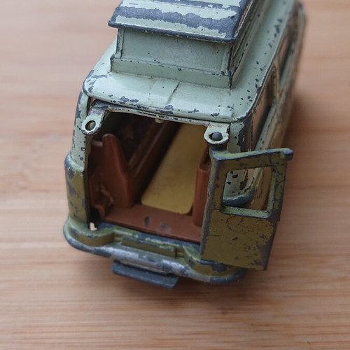 Corgi Toys No. 420 Ford Thames Airborne Caravan die-cast model used, missing back door