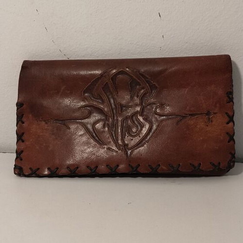 Vintage leather tobacco pouch used, Active Member collectible