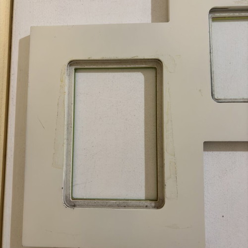 Wooden hanging photo frame with 4 slots, used