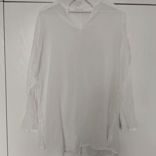 Italian white tunic used, summer, 100% cotton