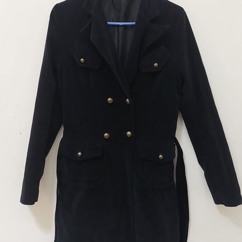 Pink Woman velvet coat like new, size S, black