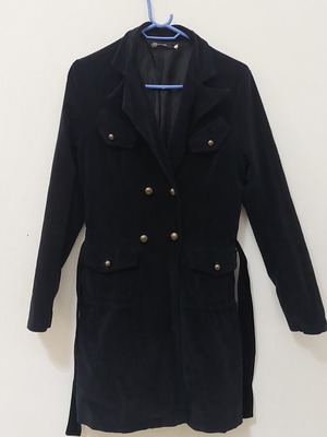 Pink Woman velvet coat like new, size S, black