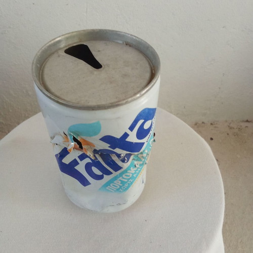 Fanta blue orange soda collectible can 1990s