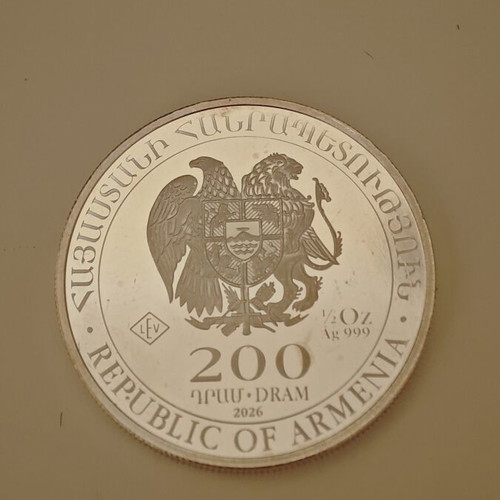 Noah’s Ark 1/2 oz Silver coin 9999, Armenia 2026, new