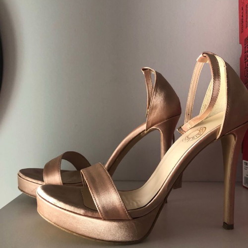 Satin sandals used with leather insole size 39
