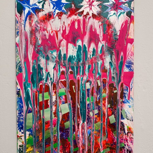 Original artwork painting on canvas mixed media 40x60 cm new