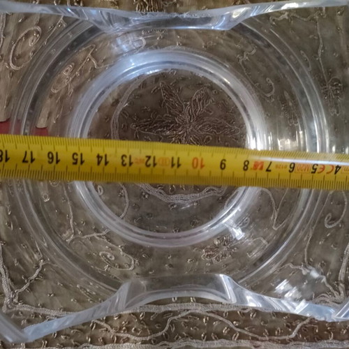 Crystal de Mondes fountain decorative piece used, luxury French crystal