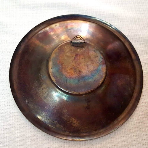 Egyptian wall plate vintage, used, 17cm, copper/brass