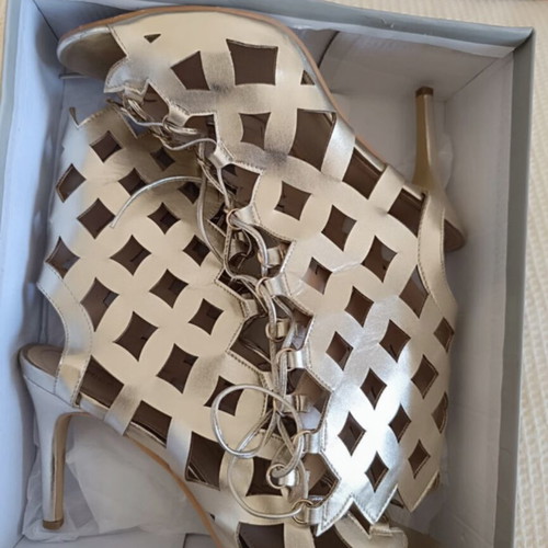 Migato gold sandals like new, ancient Greek design, 10 cm heel