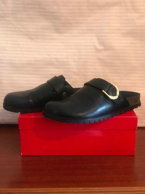 Stradivarius leather mules like new, size 41, black