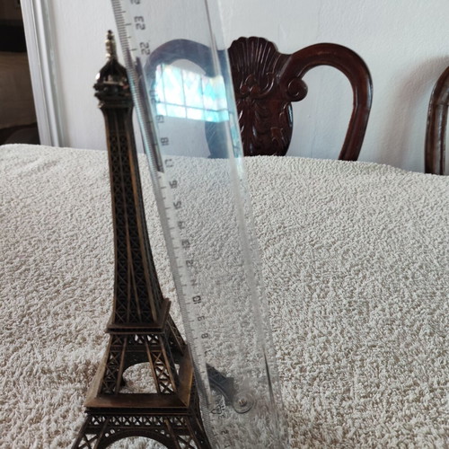 Metal Eiffel Tower decorative model, 22cm bronze finish