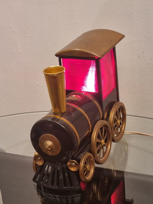 Vintage desk night lamp train