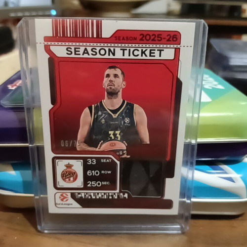 Nikola Mirotic Panini Contenders EuroLeague Season Ticket Pink Holo card like new