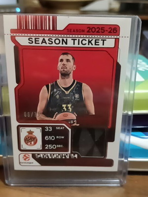 Nikola Mirotic Panini Contenders EuroLeague Season Ticket Pink Holo card like new