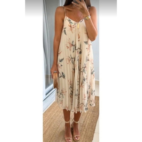 Pleated dress with floral print, Mango