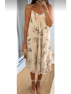 Pleated dress with floral print, Mango