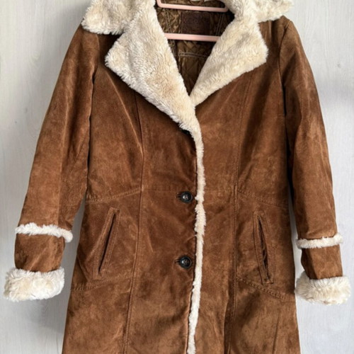 Milestone brown shearling-style coat like new