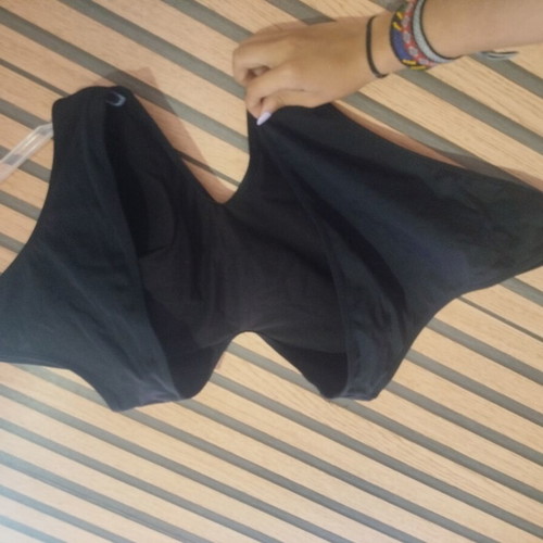Shein black one-piece swimsuit like new with side cutouts and open back