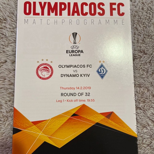Olympiacos Dynamo Kyiv Match Programme Europa League 2019 like new