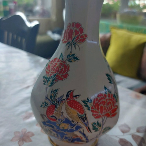 Irish vase used, hand-crafted Oriental Paradise design