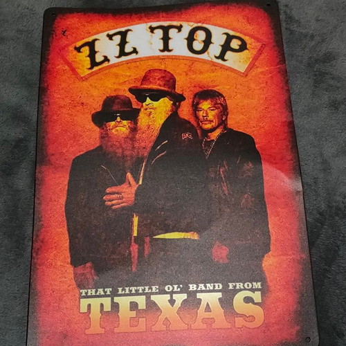Southern Rock ZZ Top Retro Metal Sign like new