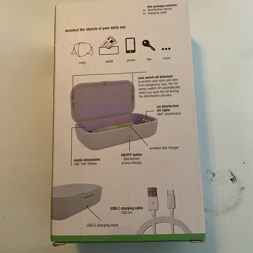 MyGuard disinfection box with UV light and wireless charger new