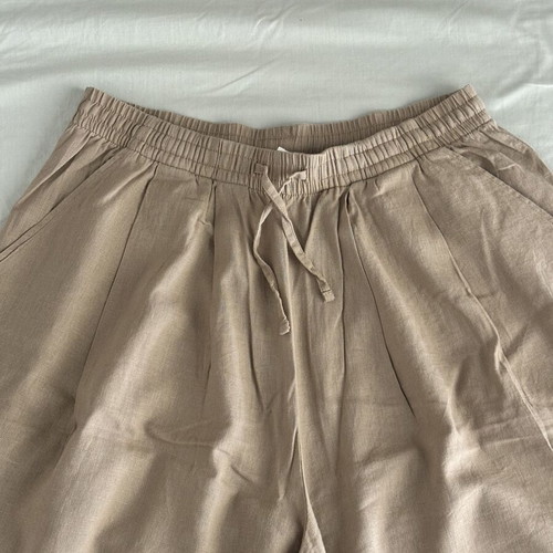 Calzedonia beige linen bermuda shorts new, size S