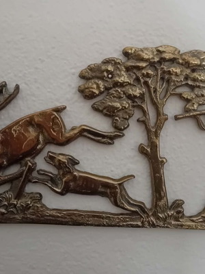 Decorative wall relief used, hunting scene 32x17cm