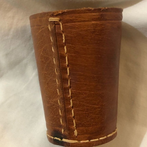 Leather promotional cup used made of genuine leather