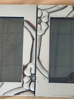 Σετ 2 κορνίζες 10x15 ασημί καφέ σαν καινούργιο