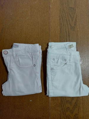Girls' skinny pants size 4 years like new, pink and white