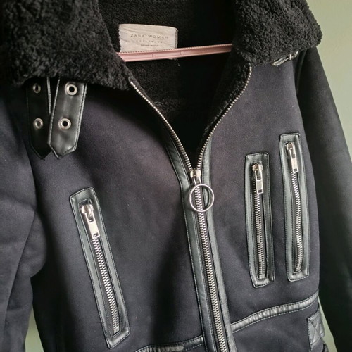 Zara short biker jacket used, black, size M