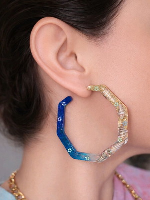 Handmade resin earrings with sea theme, new