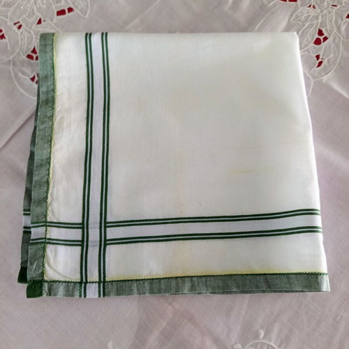 Set of 4 vintage men's cotton handkerchiefs used, assorted designs