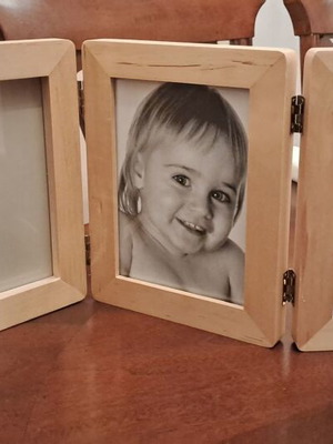 Wooden triptych frame new from Prenatal